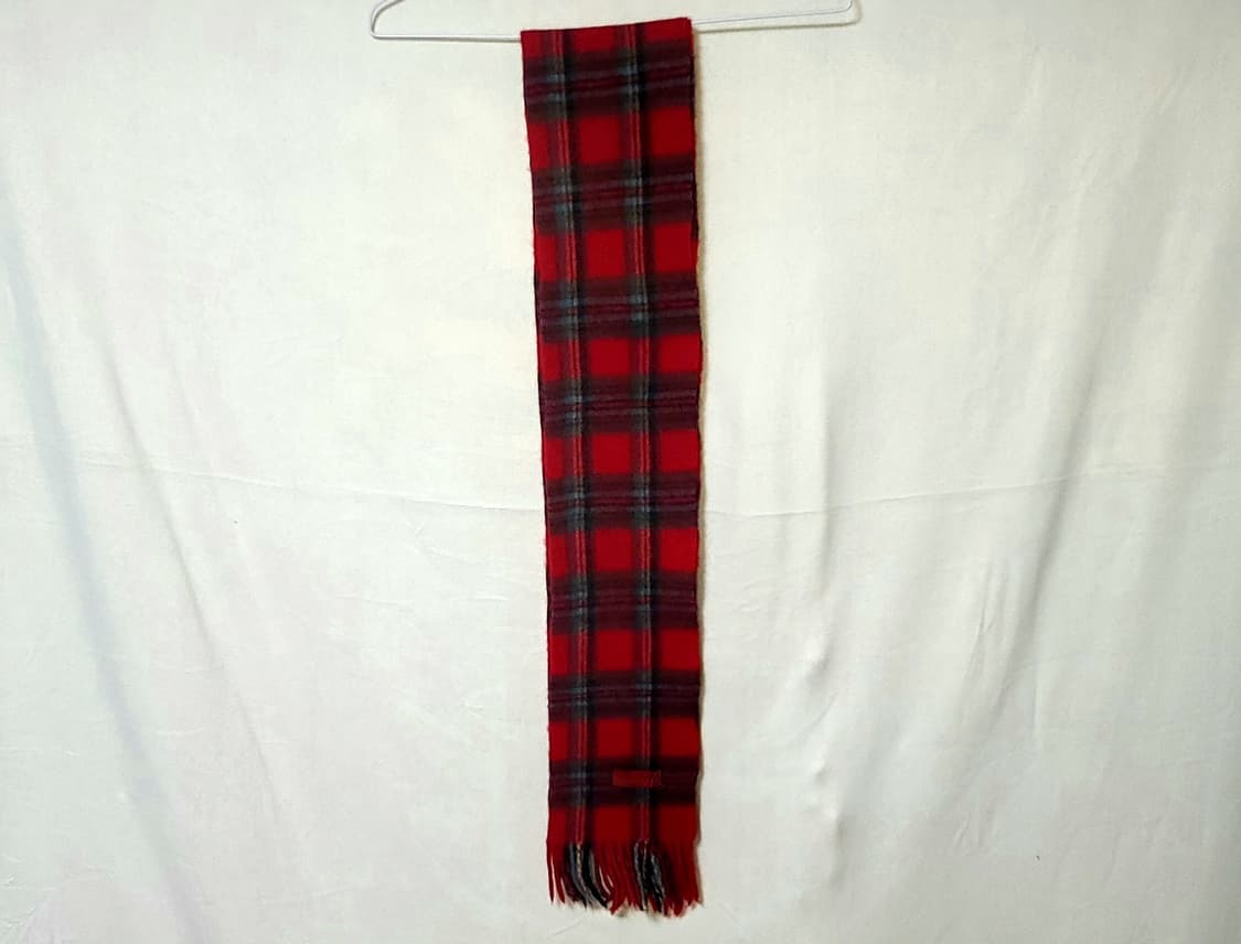 Charles Jourdan 샤를 쥬르당 레드 체크 울 머플러 상품이미지5