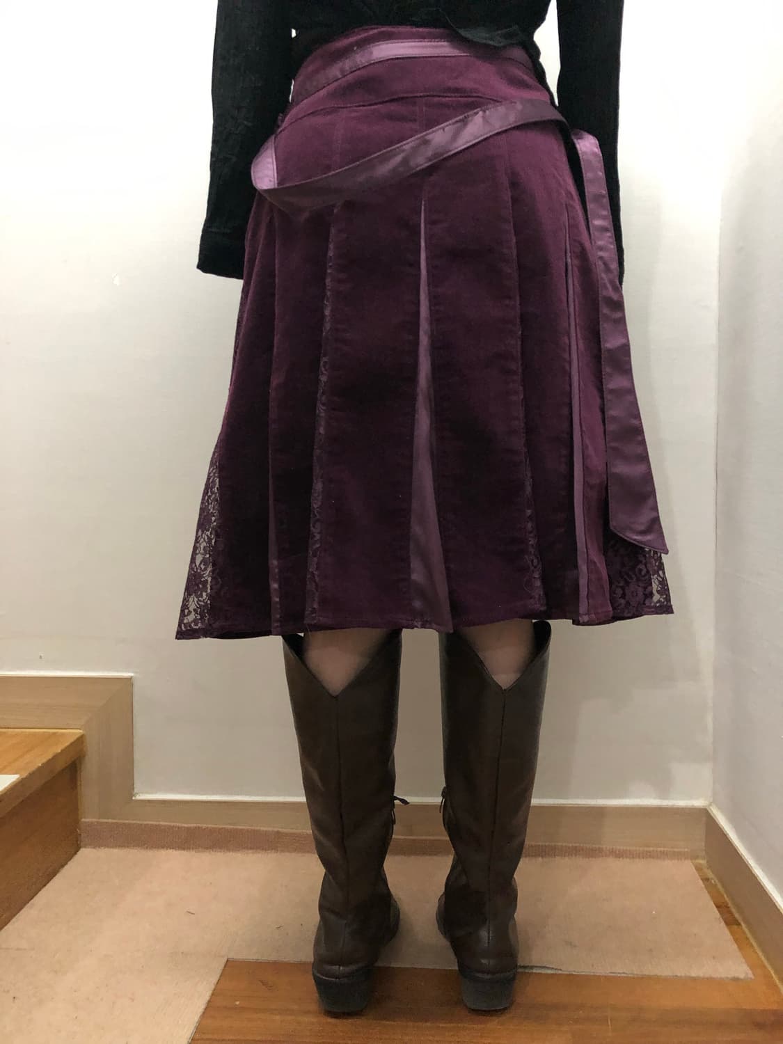 빈티지 퍼플 플리츠 스커트 상품이미지6