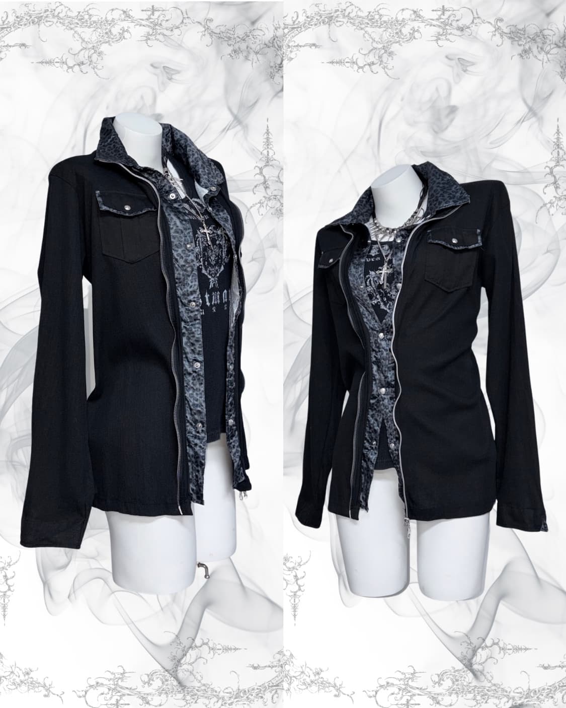 블루그레이 호피 갸루펑크 3pcs 세트🏴‍☠️🏴‍☠️🏴‍☠️ 상품이미지7