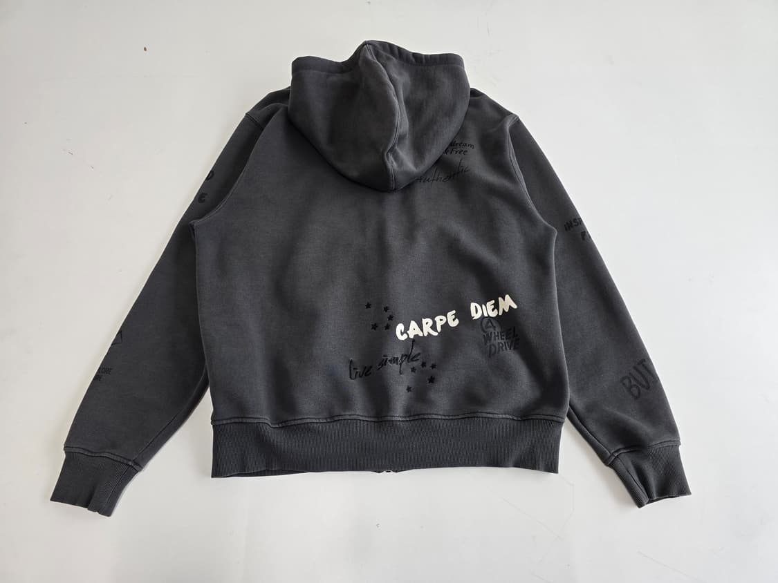 JEEP 레터링 후드 집업 그레이 M 상품이미지2