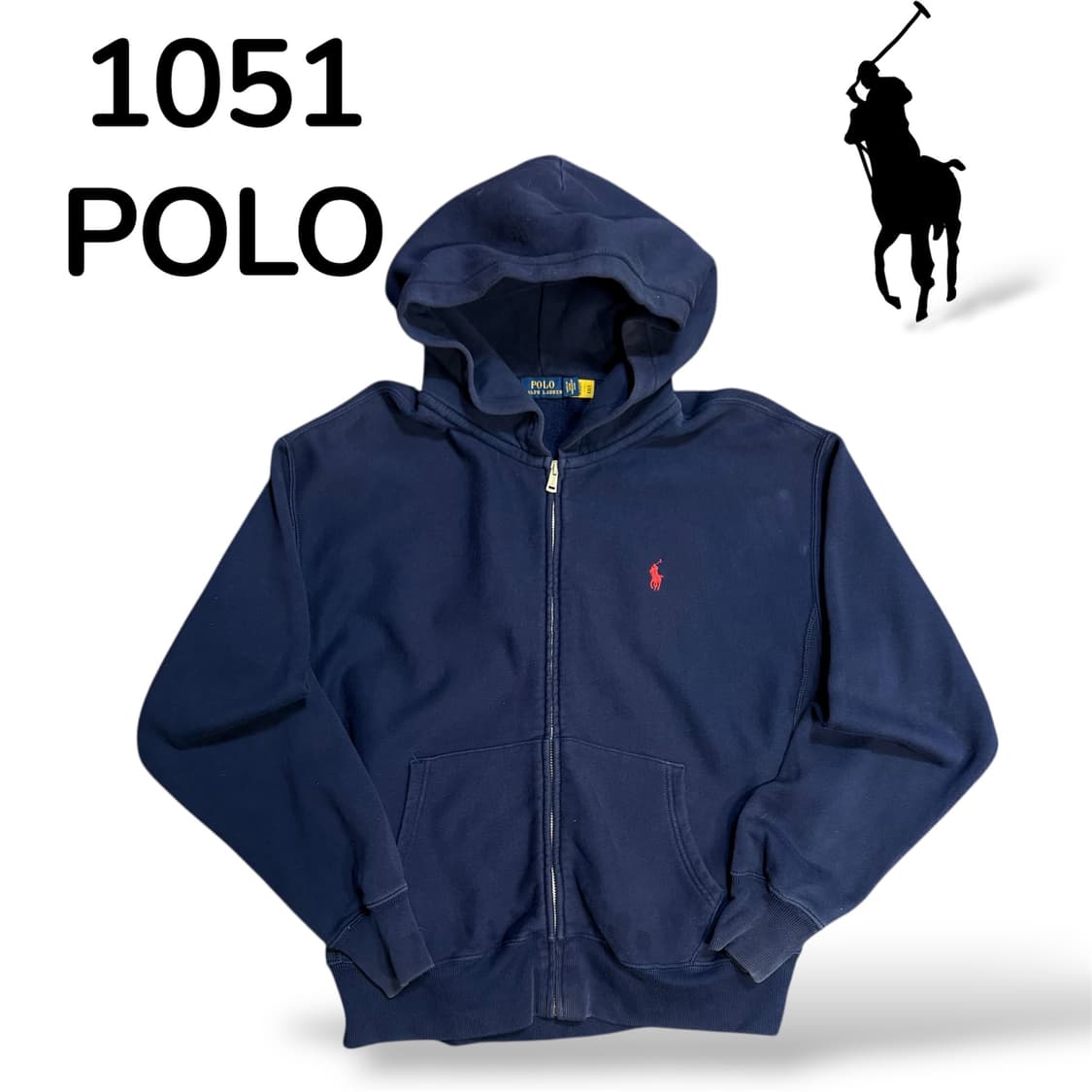 폴로 네이비 레드로고 후드 집업 L 상품이미지2