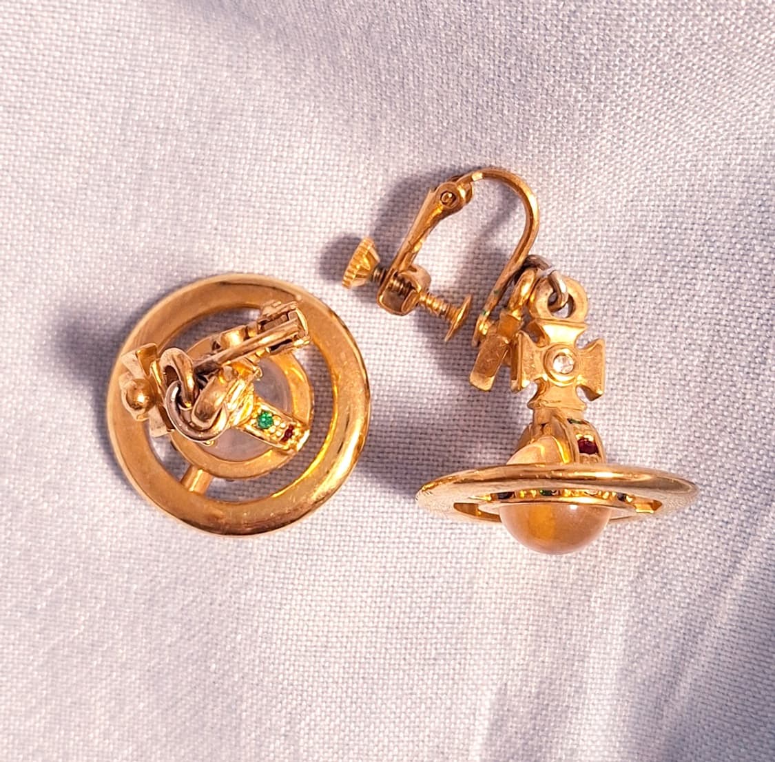 레어 유일매물) 비비안웨스트우드 입체 orb 클립형 귀걸이 귀찌 상품이미지3