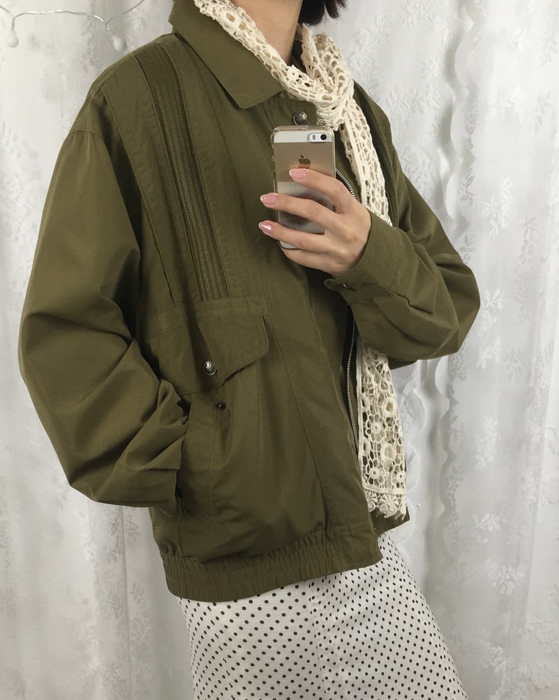 KD Room Vintage Olive Cropped Jacket 상품이미지10