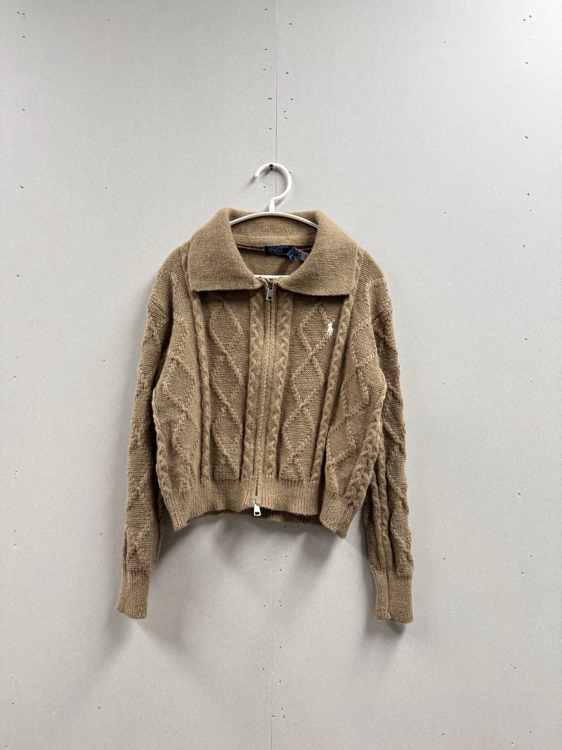 여성 M / 폴로랄프로렌 케이블 니트 가디건 투웨이 집업 브라운 상품이미지1