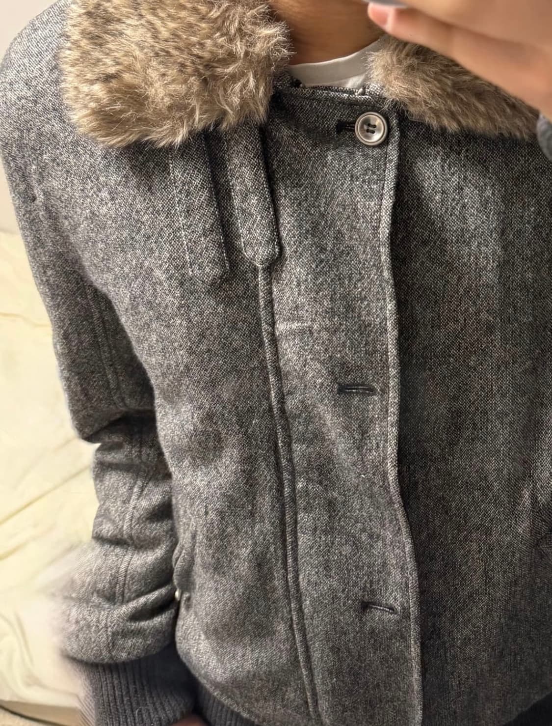 아르마니 익스체인지 퍼 카라 자켓 L 상품이미지1