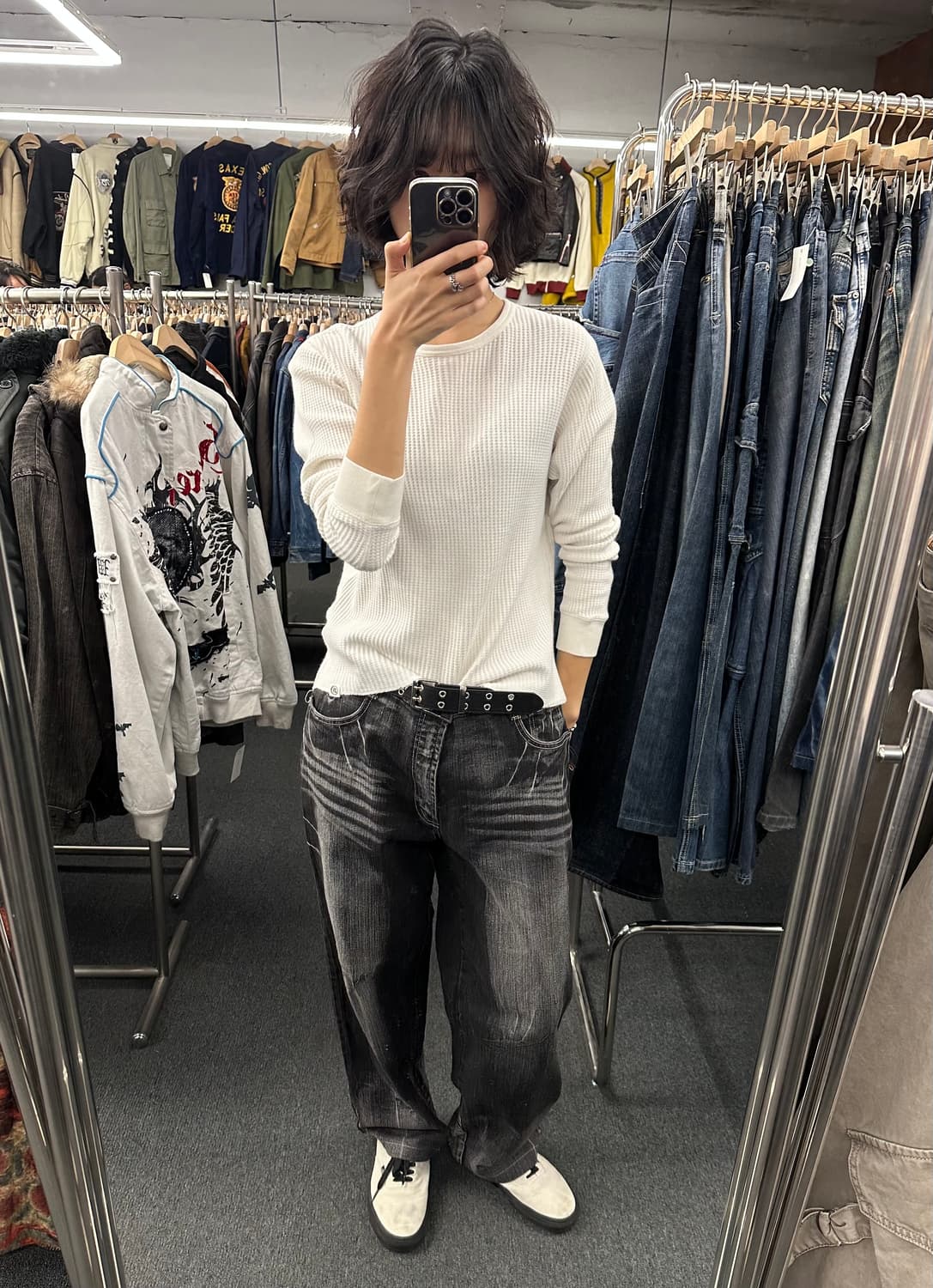 M)beams heart 빈티지 와플 롱슬리브 상품이미지1