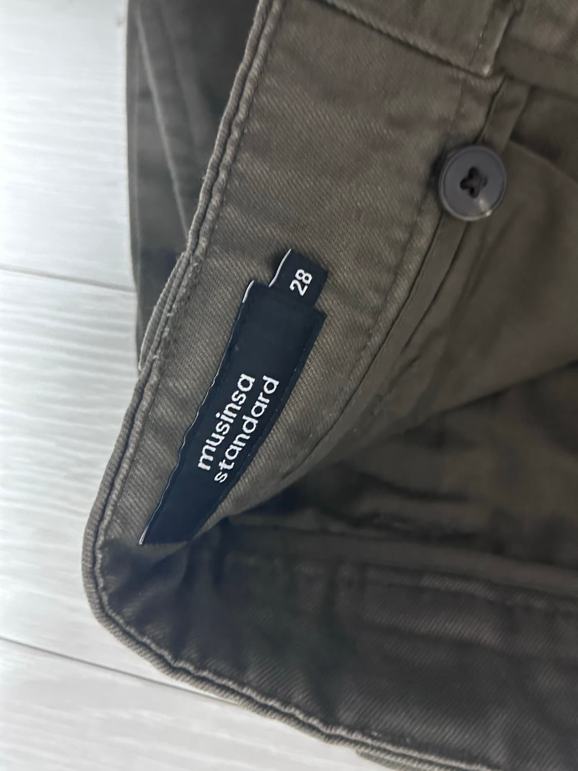 무신사스탠다드 카키 와이드치노팬츠 상품이미지2