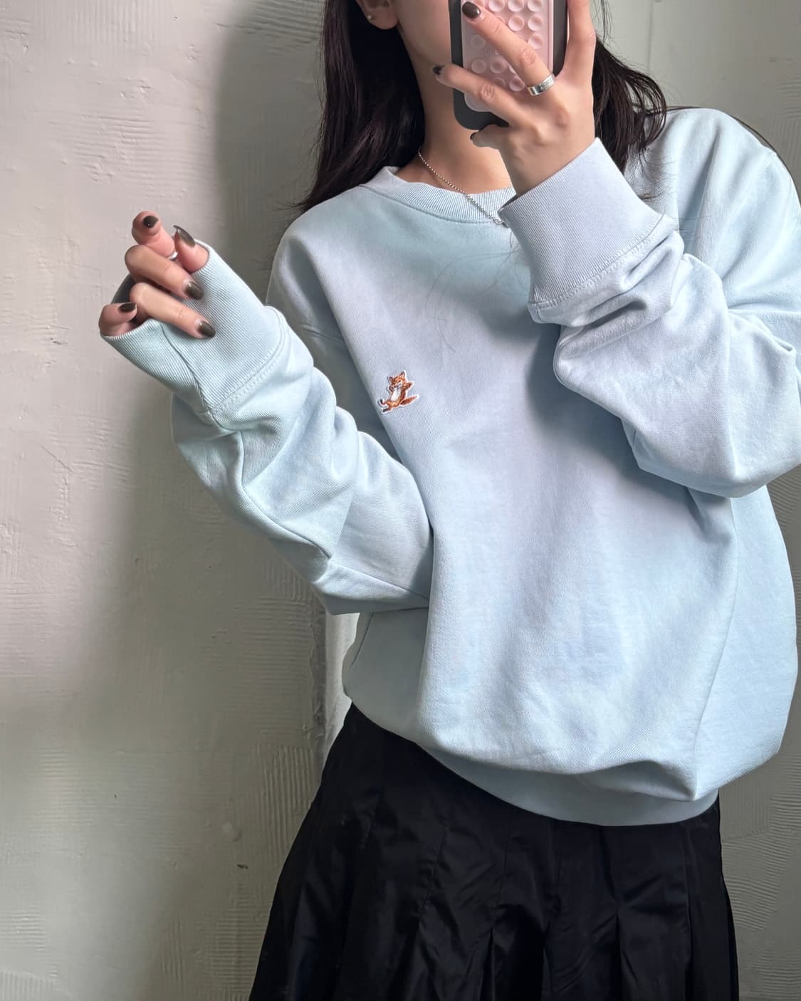 MaisonKitsune 메종키츠네 폭스패치 스카이블루컬러 스웻셔츠 상품이미지2