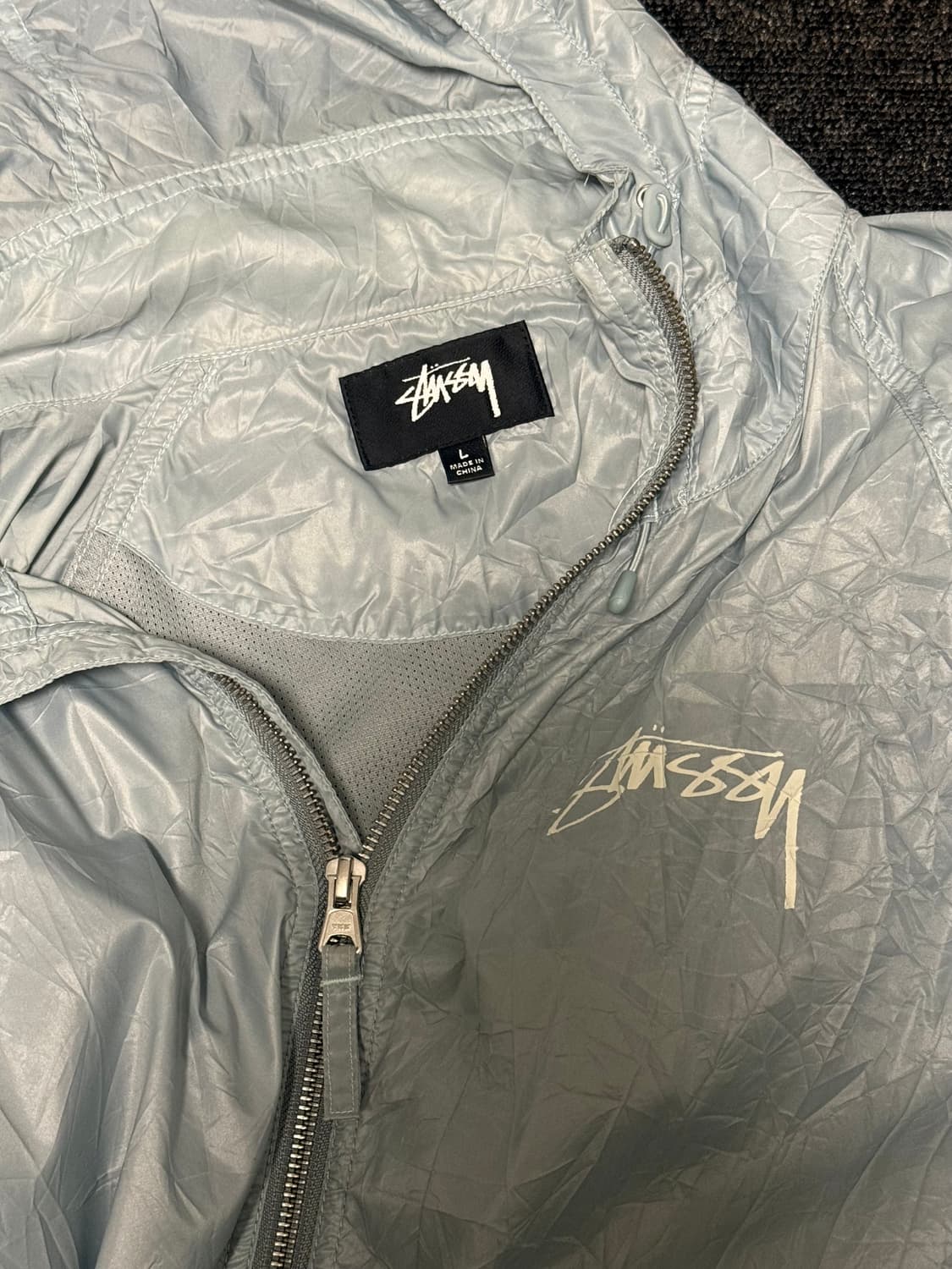 [L] 스투시 비치 쉘 링클 나일론 자켓 슬레이트 상품이미지4