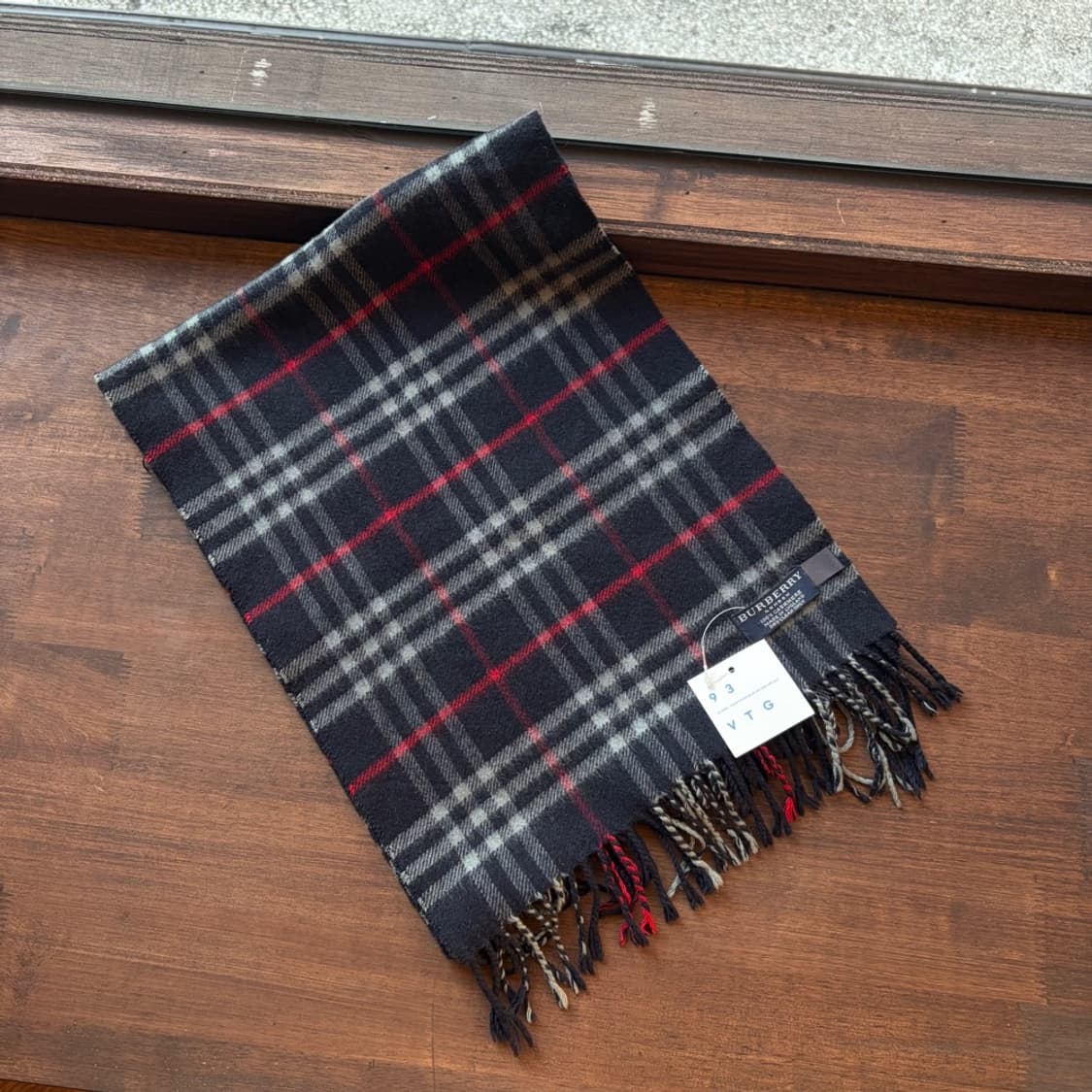 15374 - 버버리 네이비 노바 체크 캐시미어 머플러 (캐시미어 100 상품이미지1