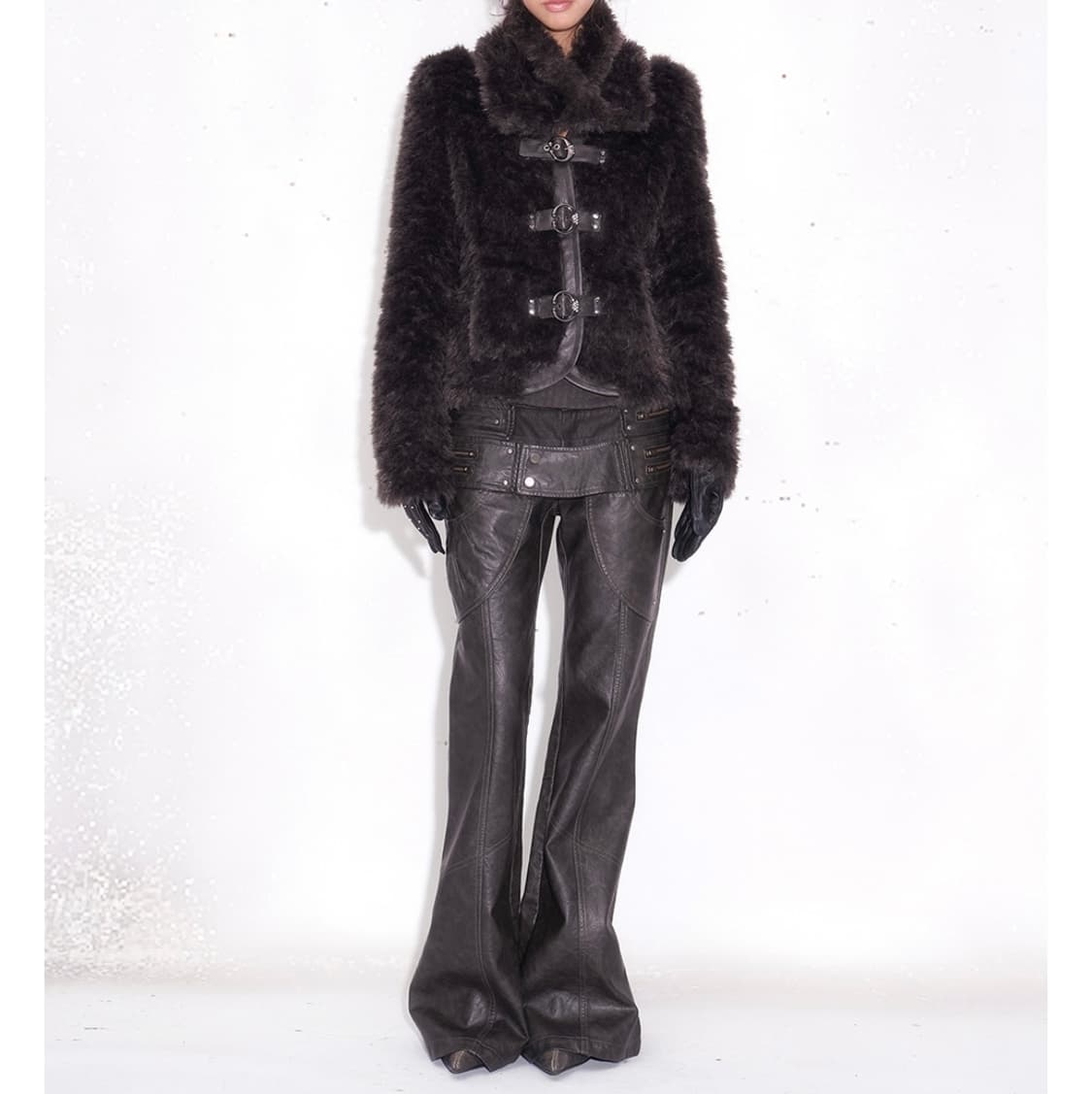 open aesthetic two way faux fur jacket 상품이미지7