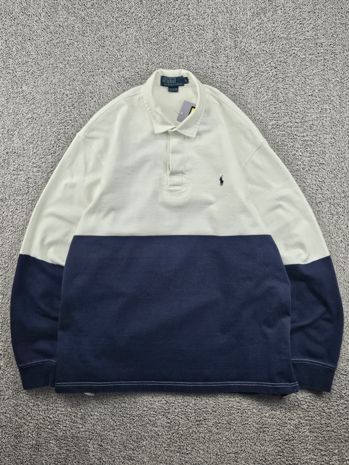 폴로랄프로렌 투톤 컬러블록 럭비 티셔츠 ( L ) / 11612 상품이미지1