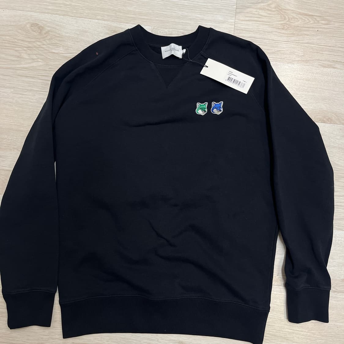 메종키츠네 더블 폭스 맨투맨 블랙  L사이즈 새상품 상품이미지1