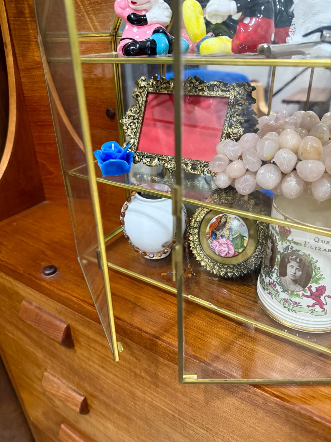 프랑스빈티지 무드의 황동 & 유리 행잉 쇼트린 상품이미지5