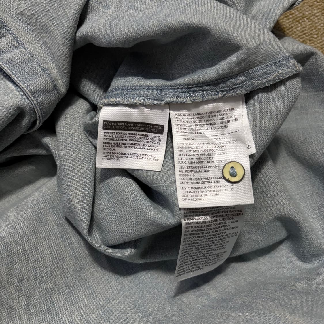 리바이스 여성 데님 셔츠 블루(L) 상품이미지5