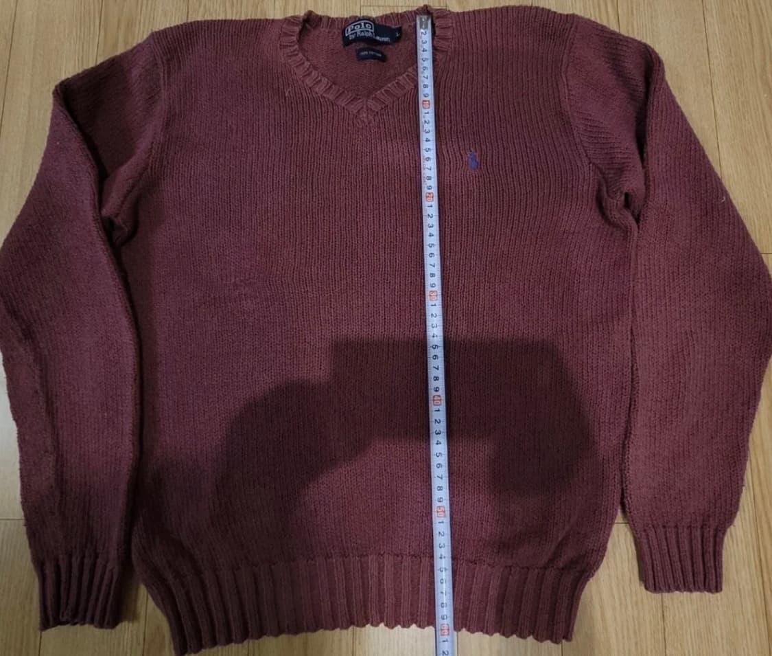 폴로랄프로렌 버건디 브이넥 오버핏 니트 상품이미지3