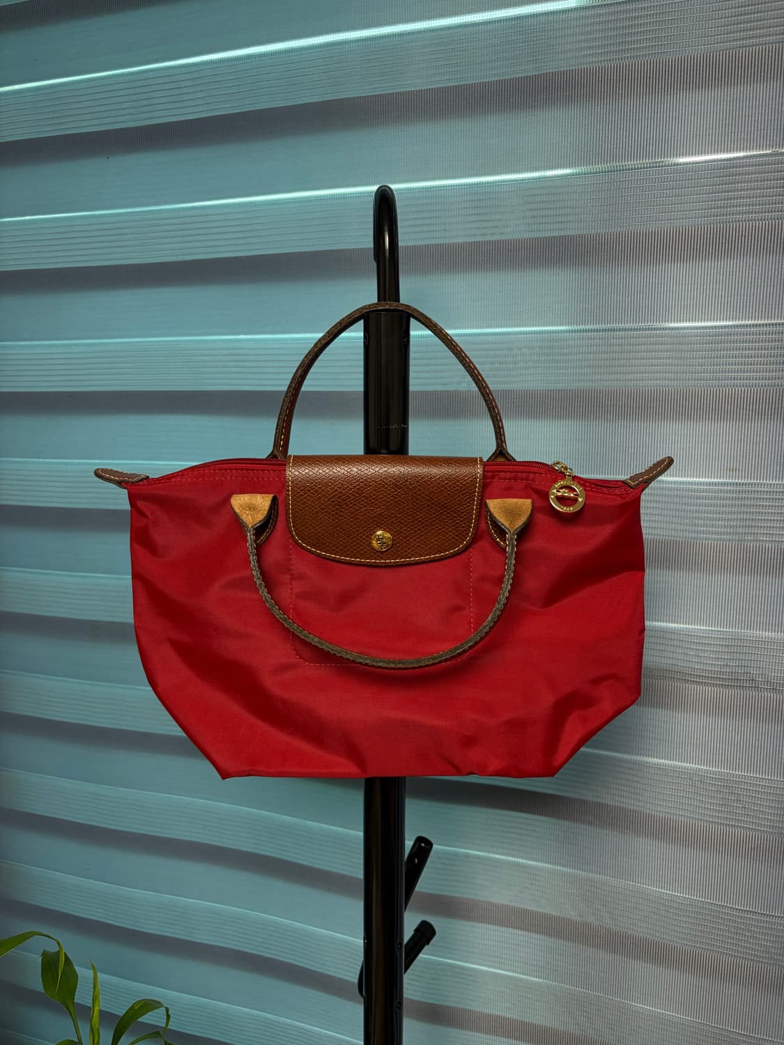 롱샴 르 플리아쥬 레드 핸들백 상품이미지1