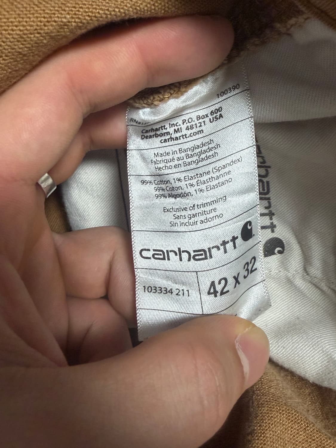 빅사이즈 칼하트 페인팅 더블니팬츠 42x32 상품이미지4