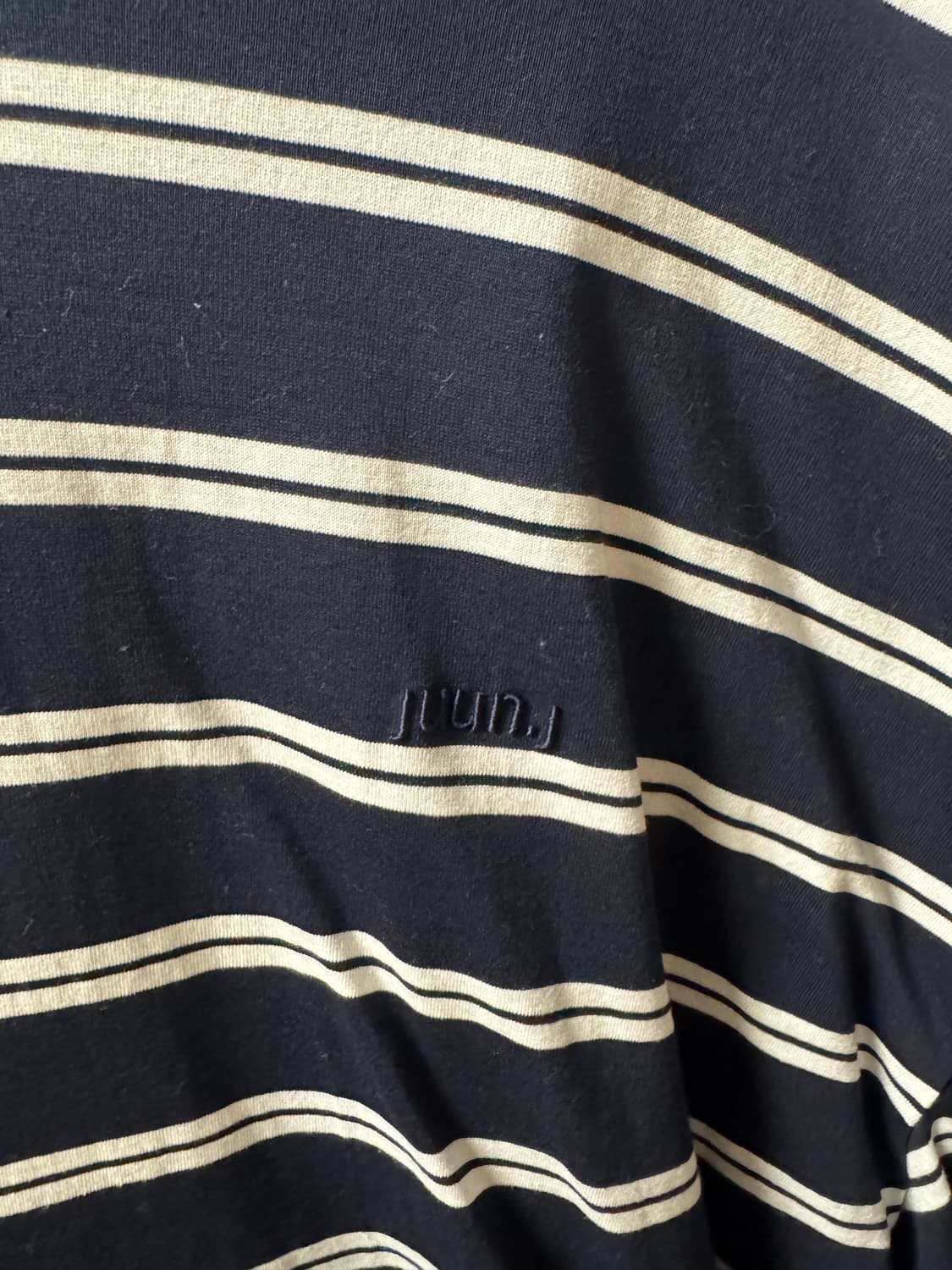 준지 스트라이프 오버핏 롱슬리브 티셔츠 네이비L JC5241P92R 상품이미지3