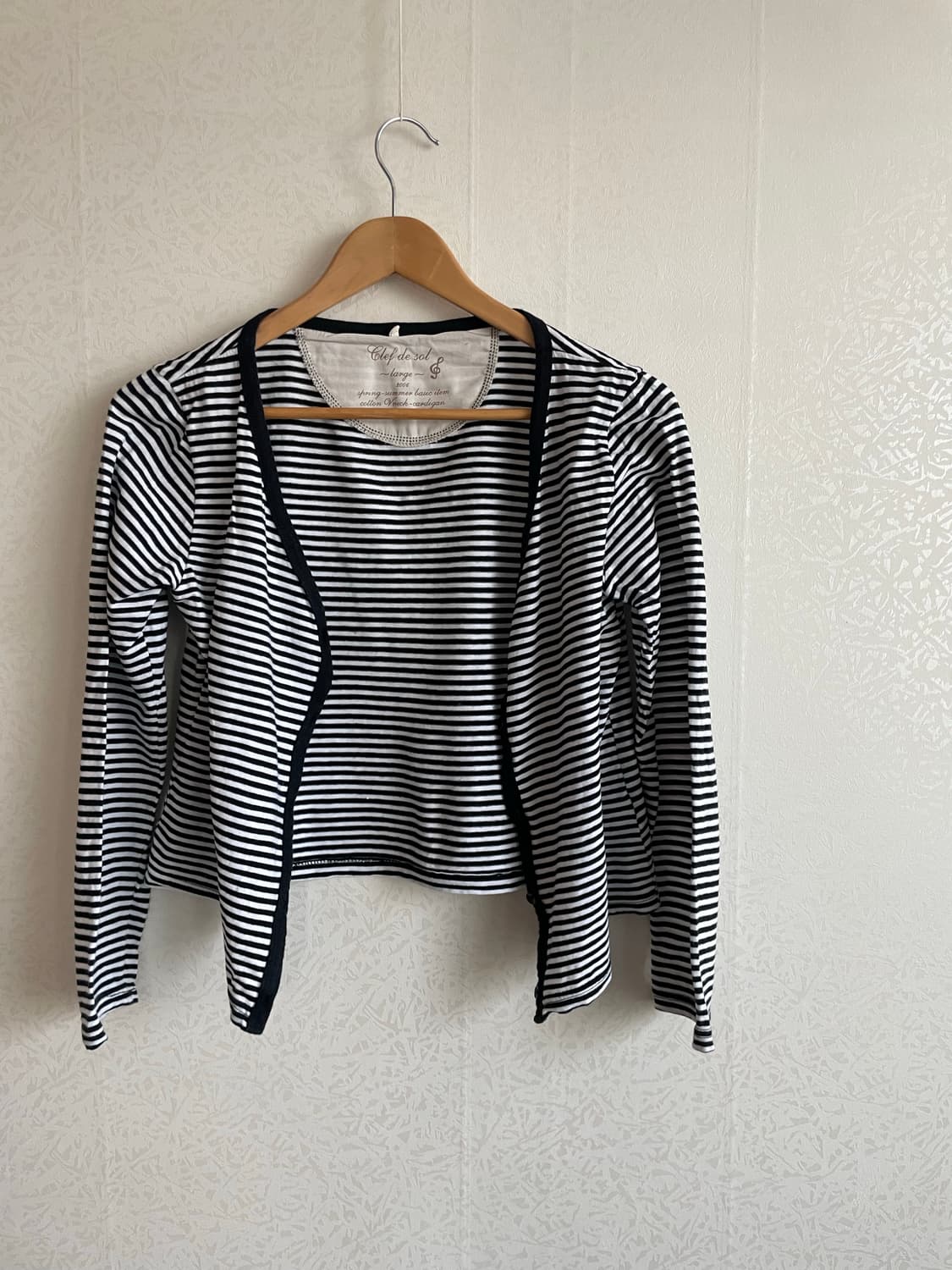 일본 빈티지 스트라이프 면 가디건 상품이미지2