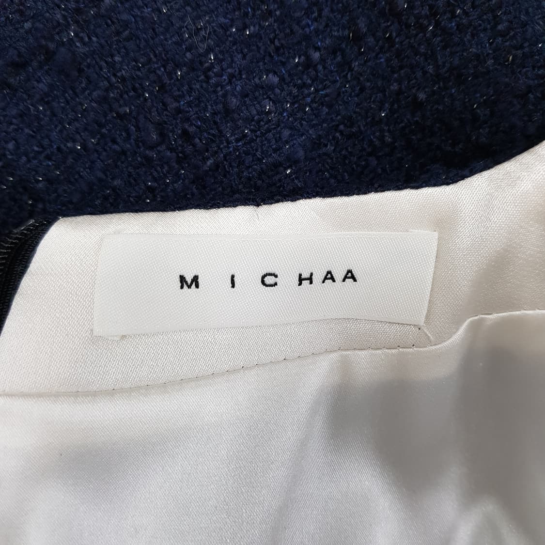 미샤 2020 미샤 트위드 배색 롱원피스 82-94-155사이즈 상품이미지7