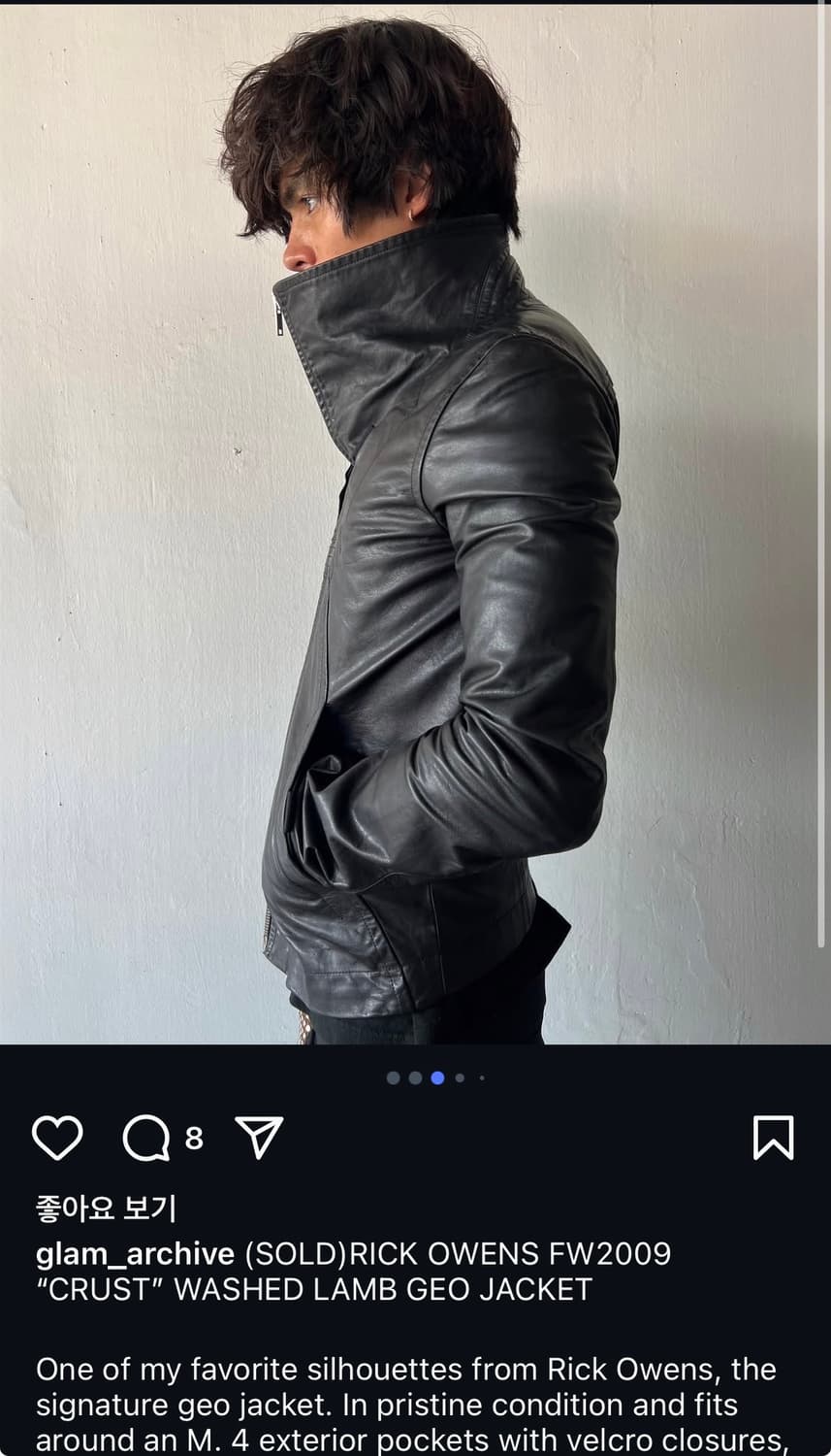 RICK OWENS FW2009 GEO LEATHER JACKET 상품이미지6