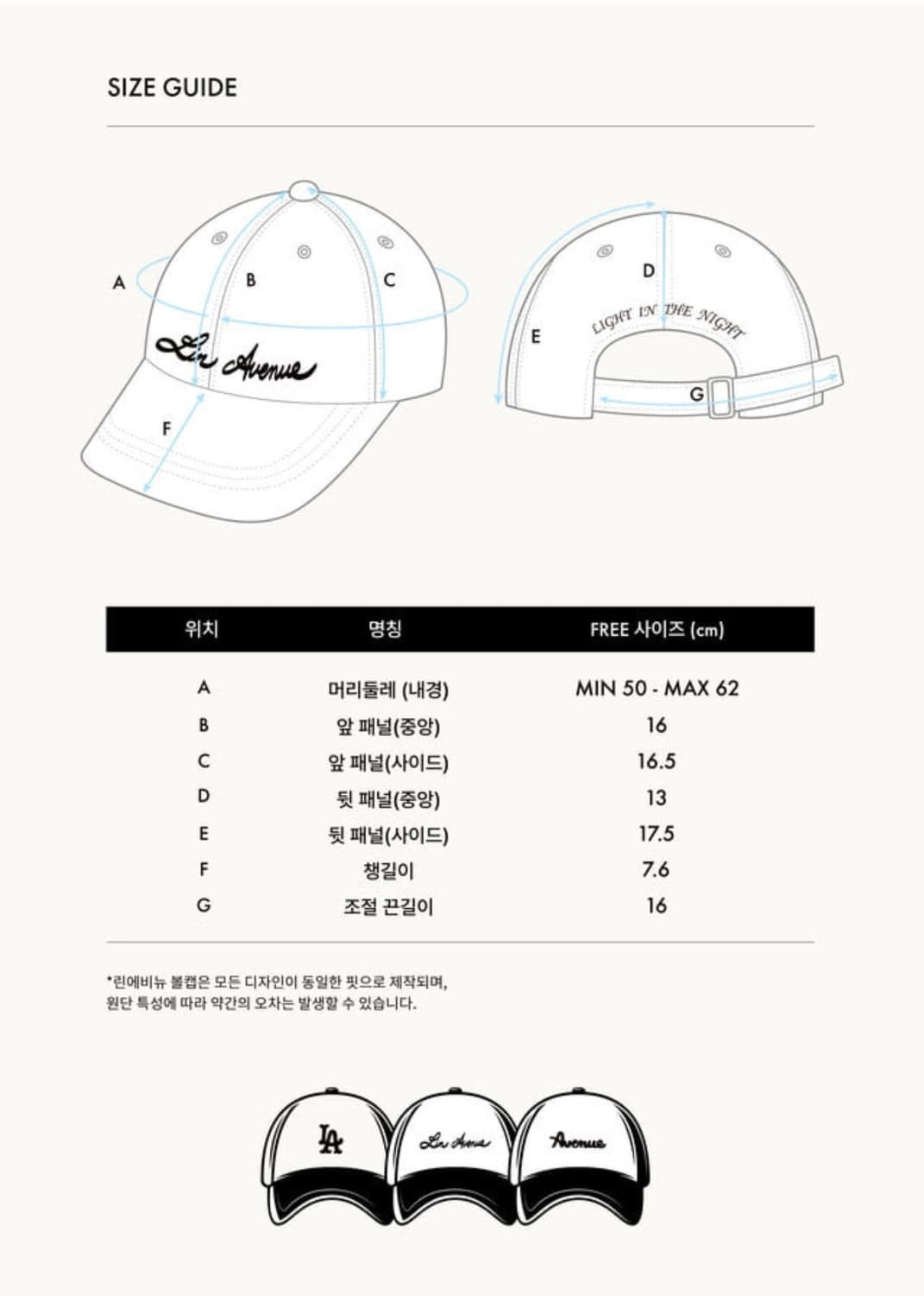 린에비뉴 LA 로고 나일론 볼캡 - 트리플 화이트 lin avenue 상품이미지2