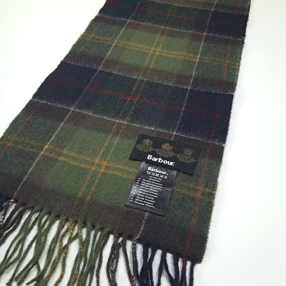MX544 바버 울캐시미어 클래식타탄 올리브 머플러 목도리 상품이미지3