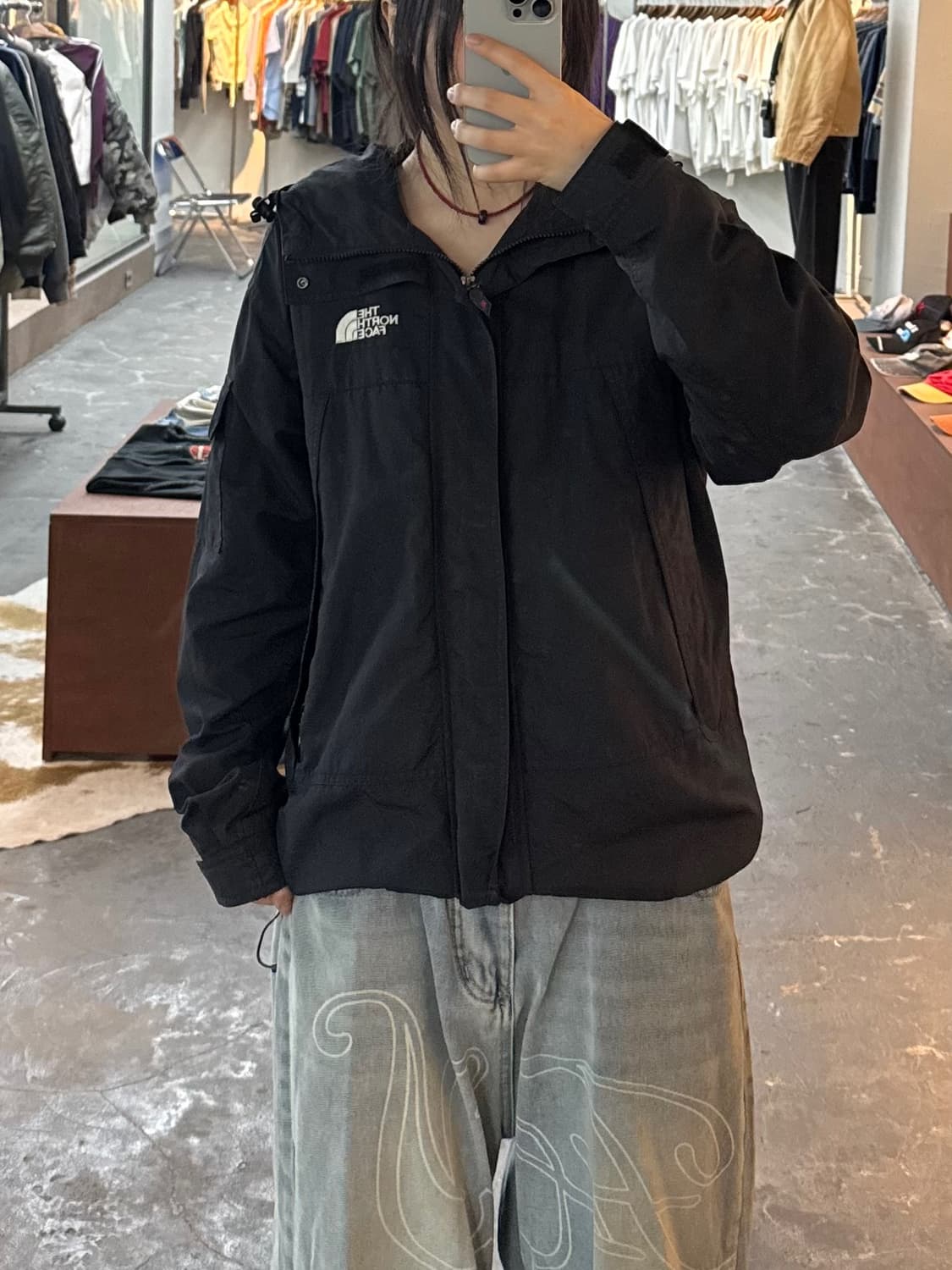 노스페이스 사이드포켓 블랙 바람막이 H3002 상품이미지1