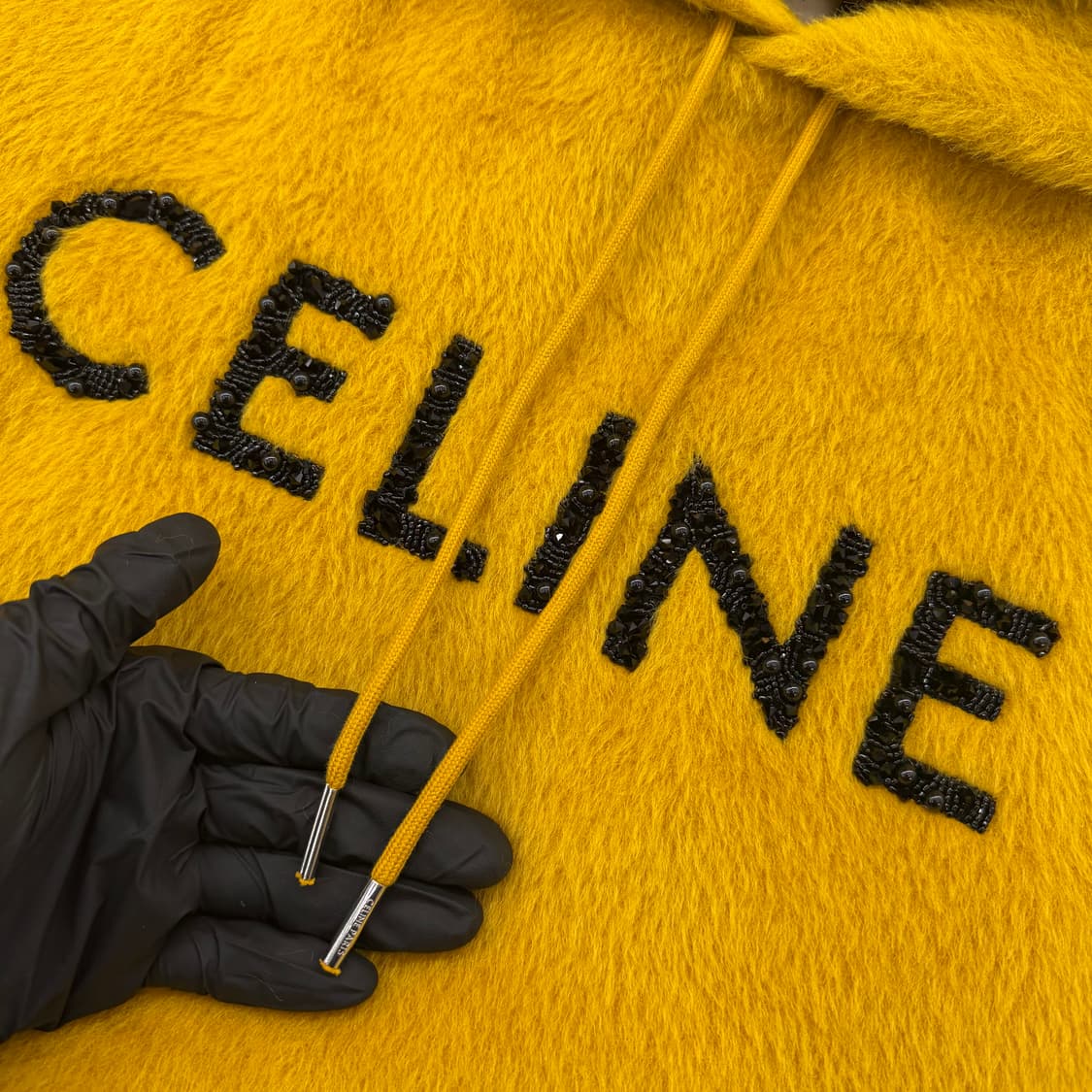 (S) 셀린느 글리터 로고 알파카 후드티  상품이미지3