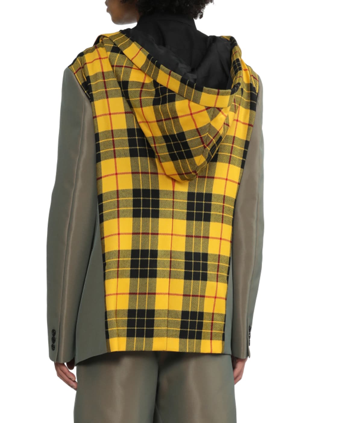 새상품 꼼데가르송 옴므플러스 옐로우 타탄체크 후디 블레이져 M 상품이미지2