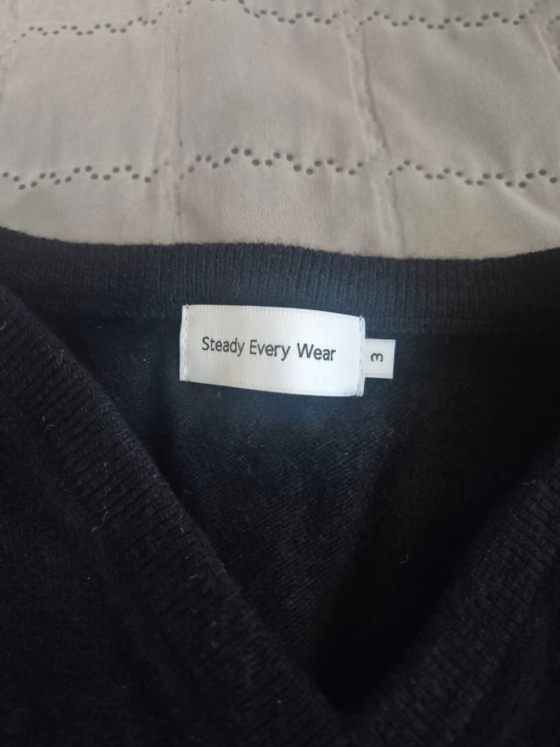 3)스테디에브리웨어 스탠다드 울 브이 넥 니트 (다크 네이비) 상품이미지3