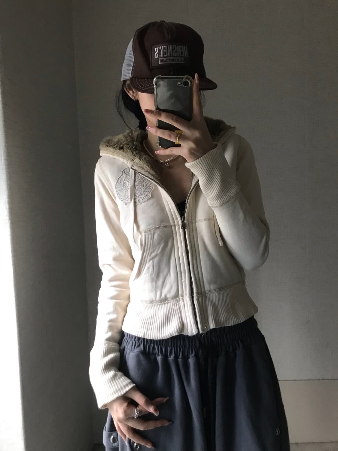 폴로 아이보리 울프죠 후드집업 상품이미지5
