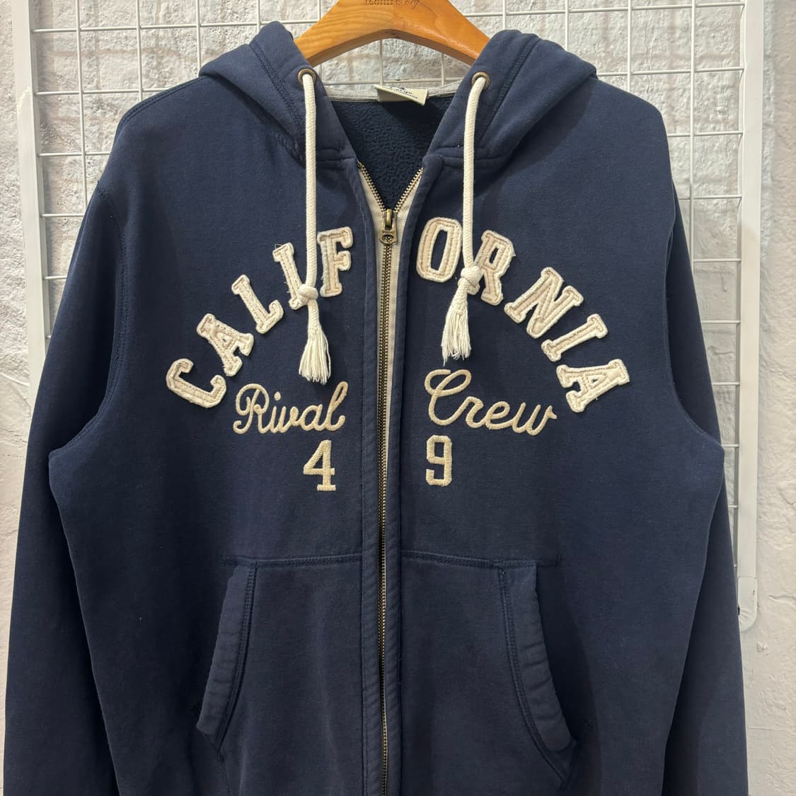 후아유 y2k 네이비 후드집업 L 상품이미지3