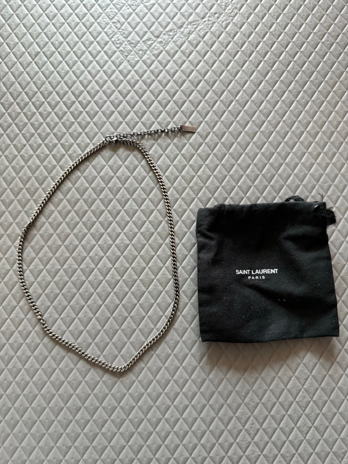 (F) 생로랑 925실버 슬림 체인 크롭 네크리스  상품이미지1