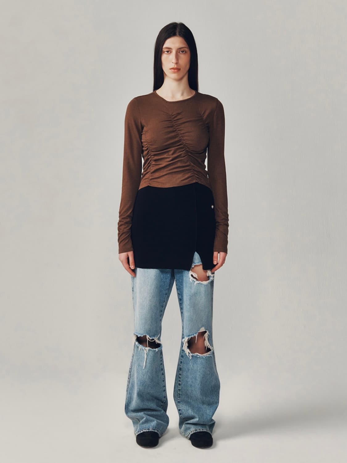 커렌트 SHIRRING DETAIL TEE 상품이미지5