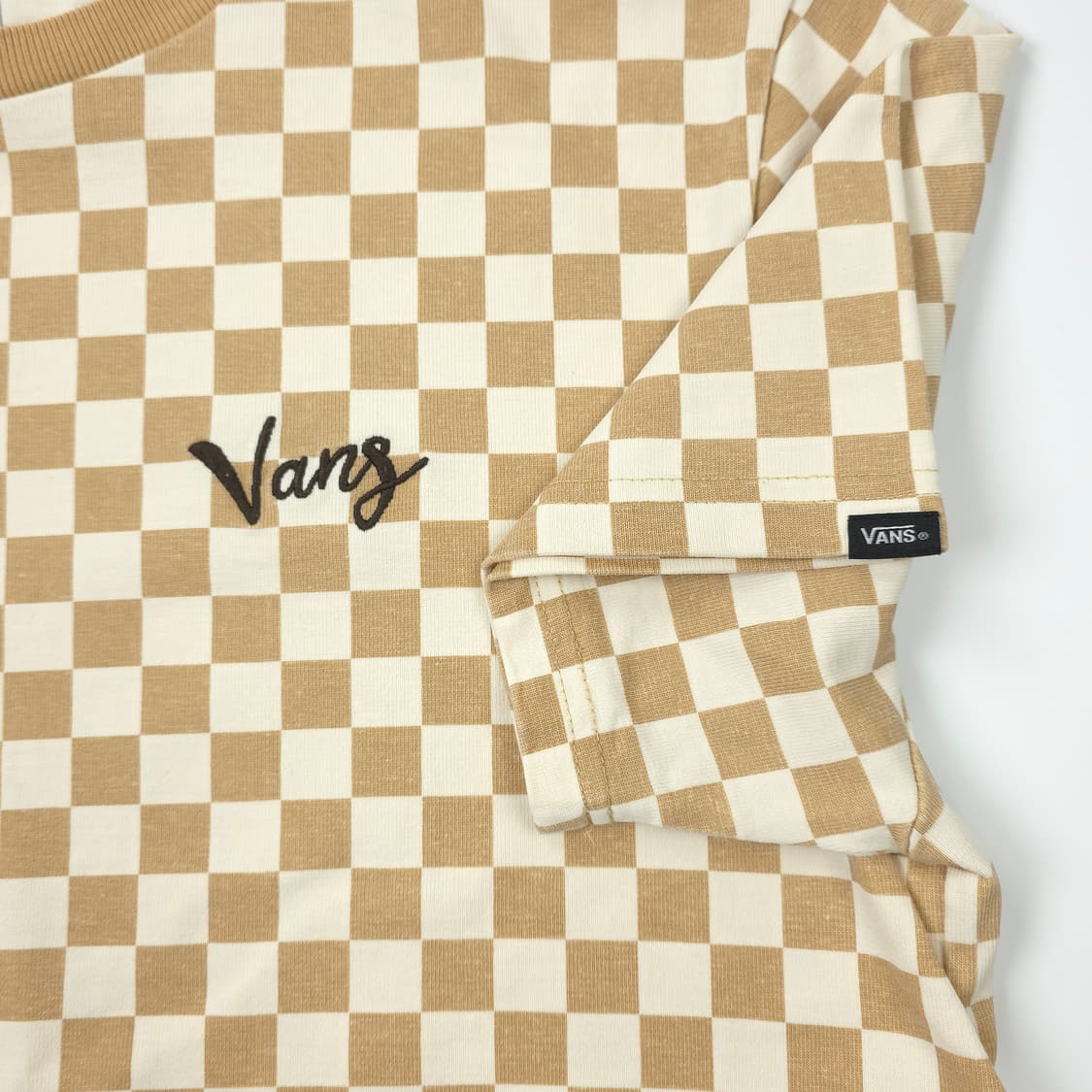 반스 어반게이트 체커 코튼 티셔츠 베이지 (M) 상품이미지3