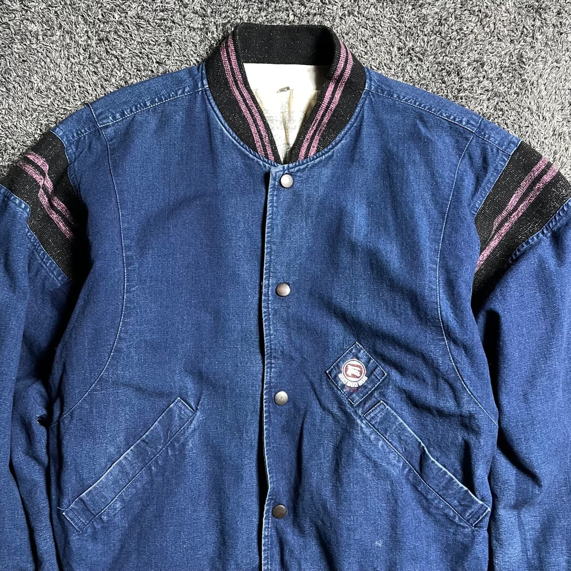 90s 킹 조나단 인디고 바시티 자켓 상품이미지2