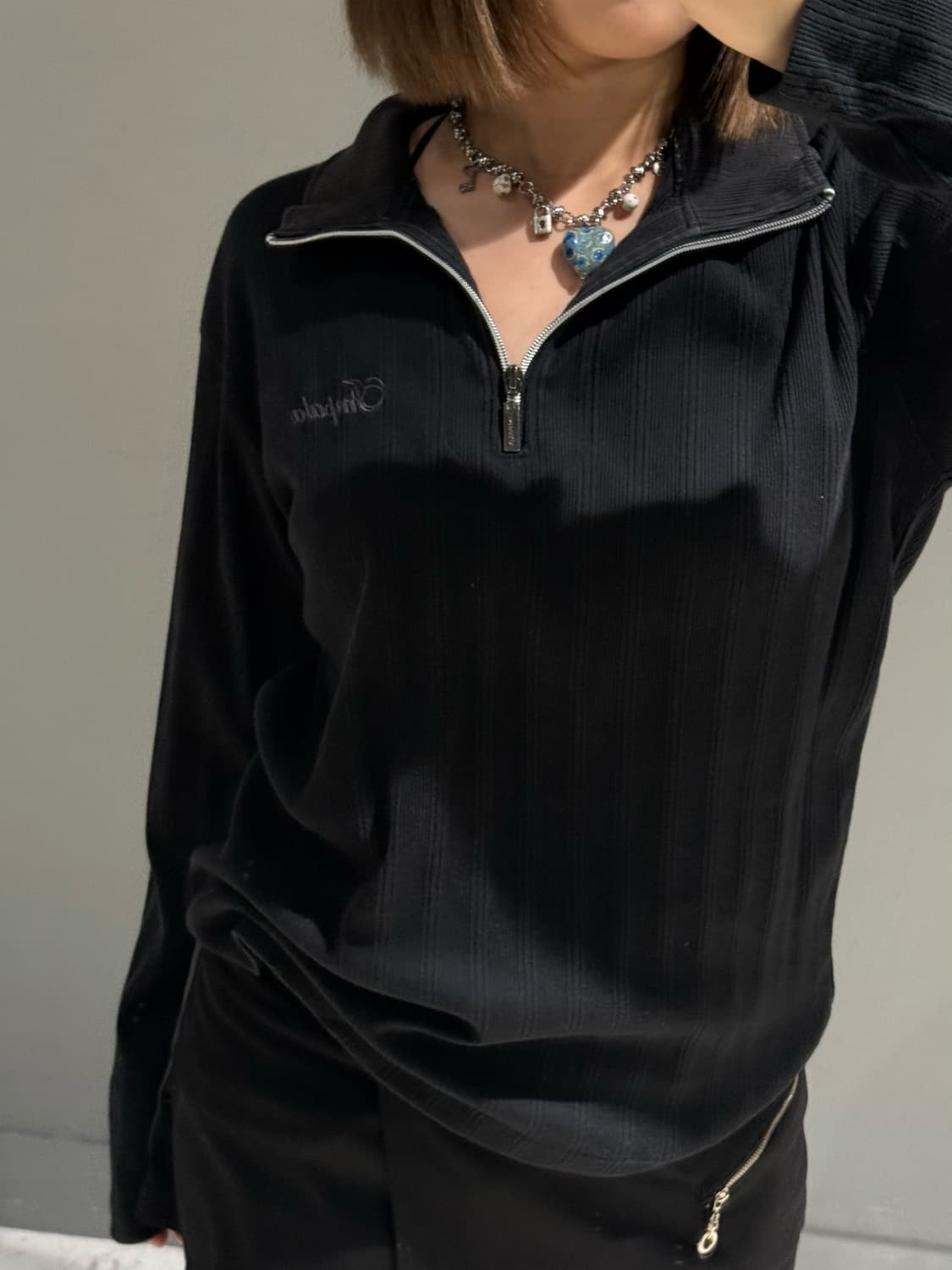 back lettering half-zip long sleeve 상품이미지4