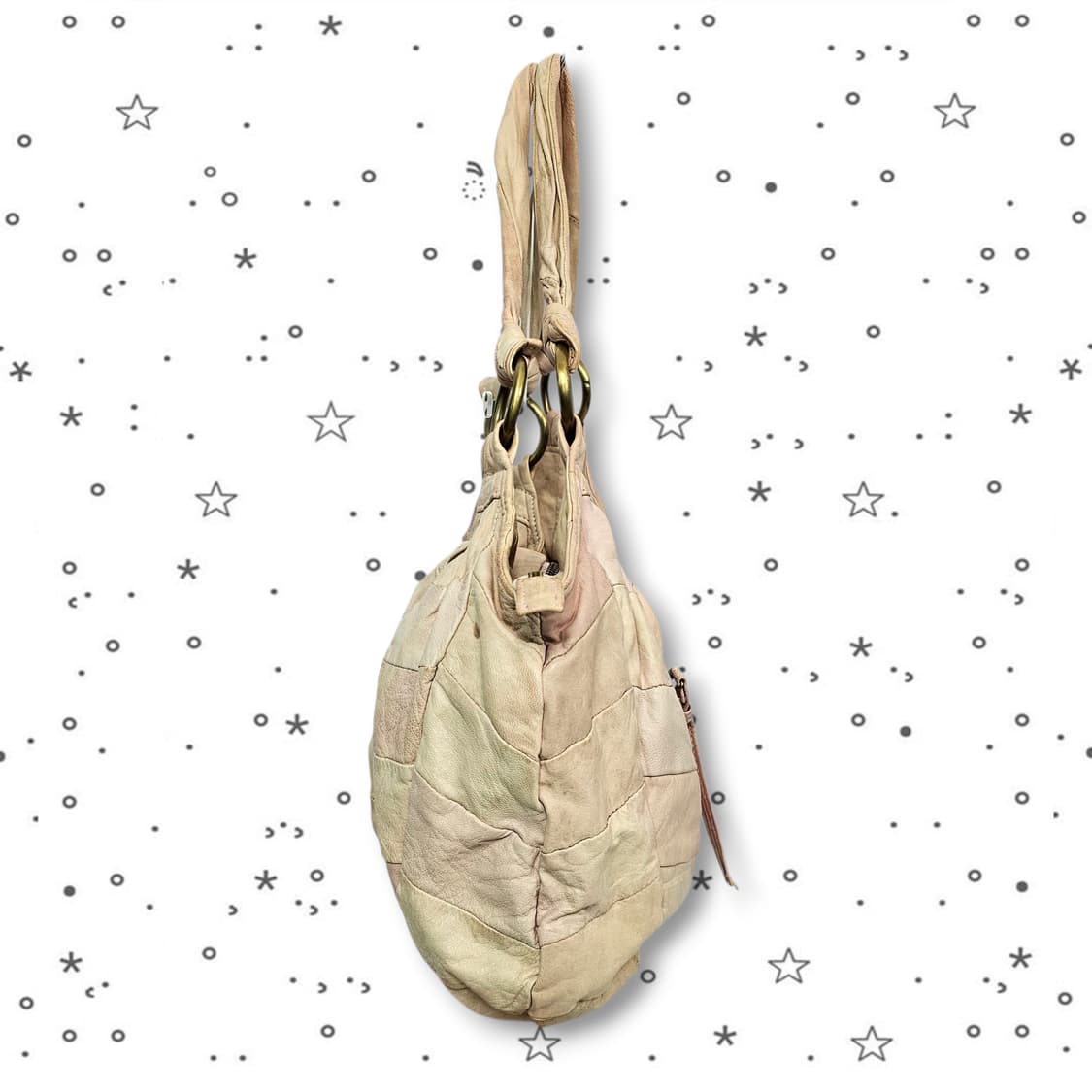 Maroon 양가죽 패치워크 토트백 상품이미지3