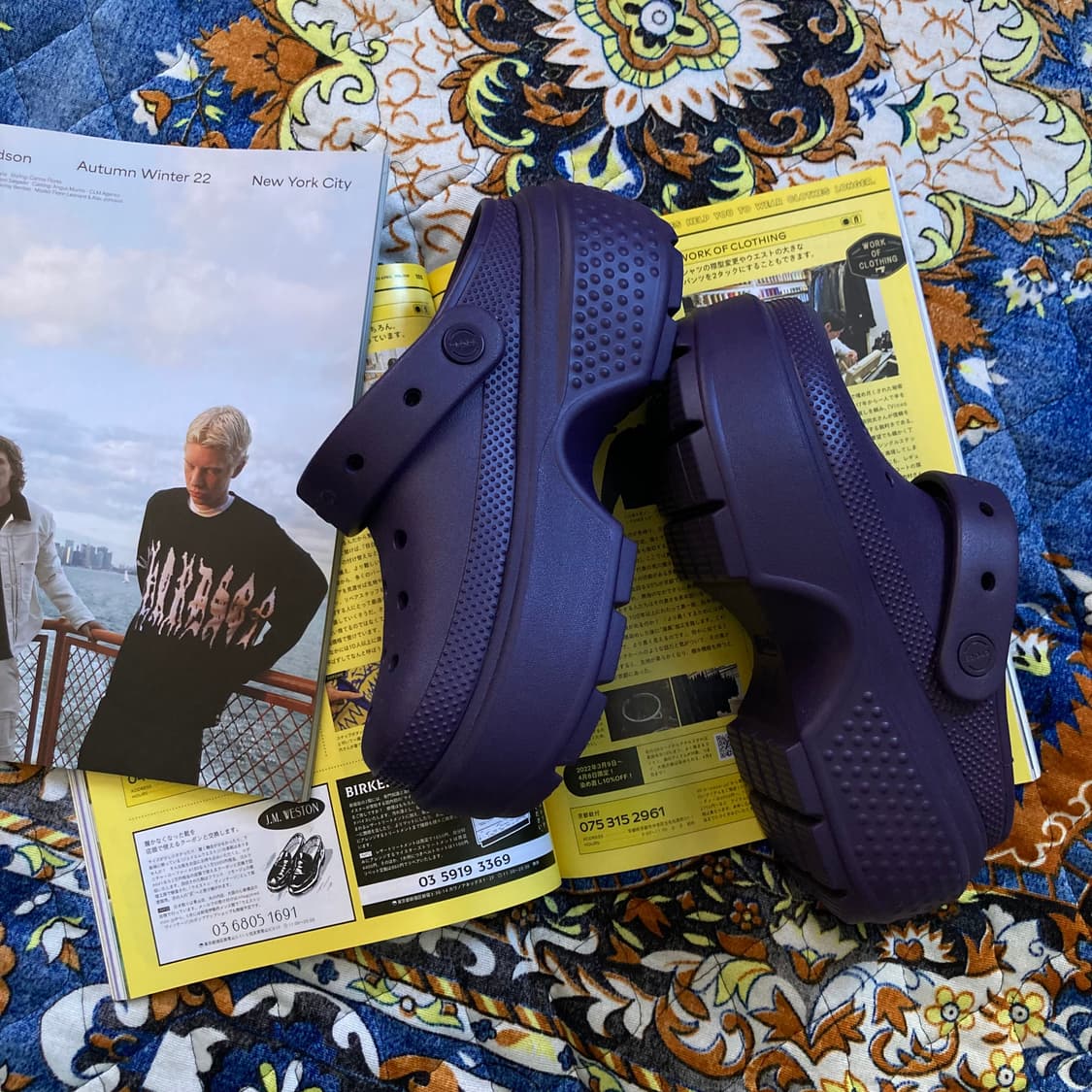 정품 crocs 크록스 스톰프 클로그 통굽 샌들 샌달 퍼플 상품이미지1