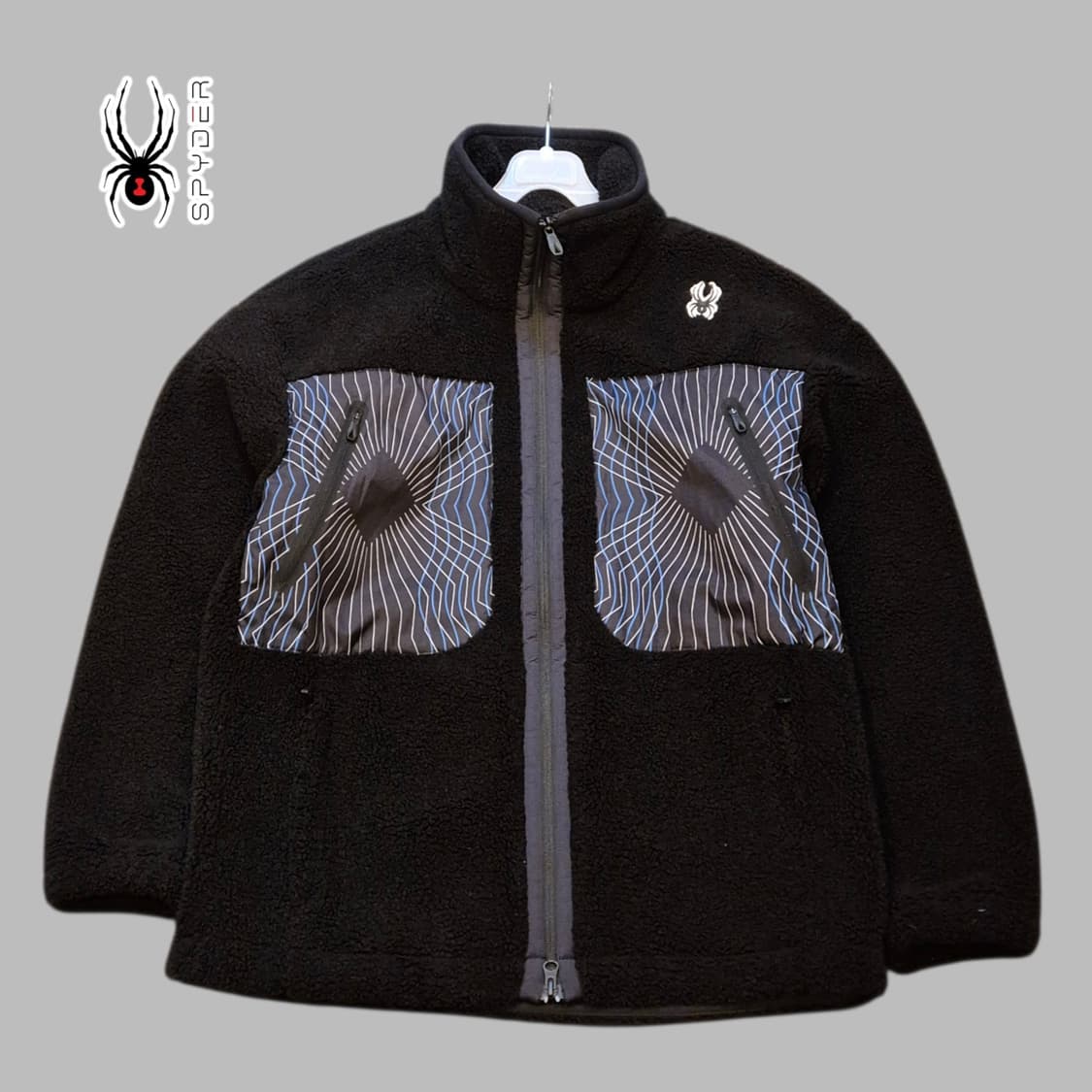 L 스파이더 블랙 후리스 집업자켓 상품이미지1