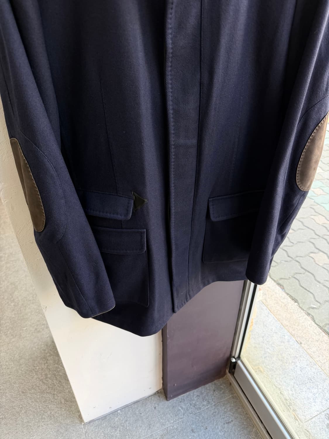 52/ 키톤 캐시미어 엘보 리얼레더 코트 자켓 상품이미지4