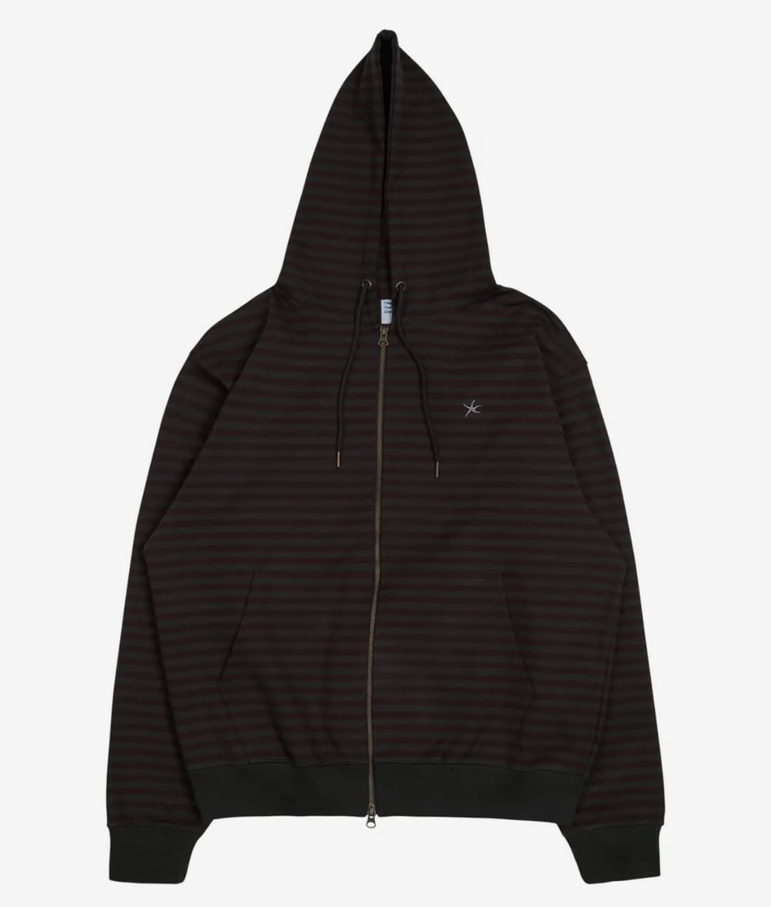 stripe hooded zip-up burgundy 상품이미지1
