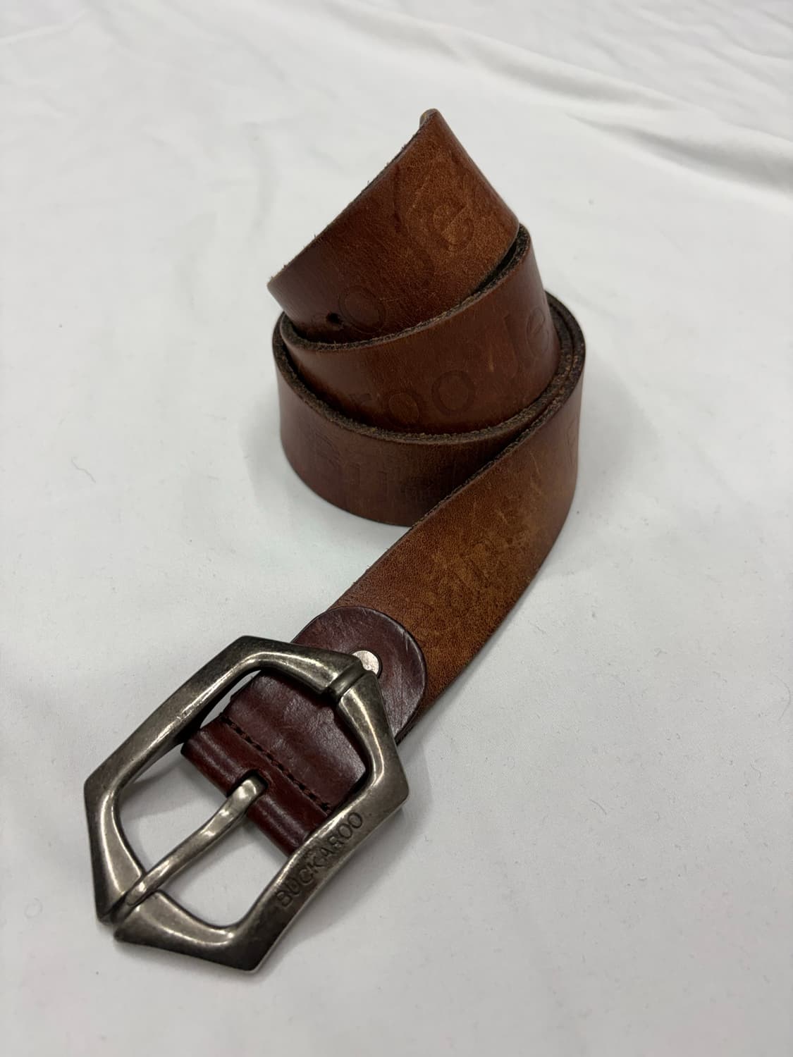 Buckaroo 버커루 웨스턴 브라운 레더 버클 벨트 상품이미지1