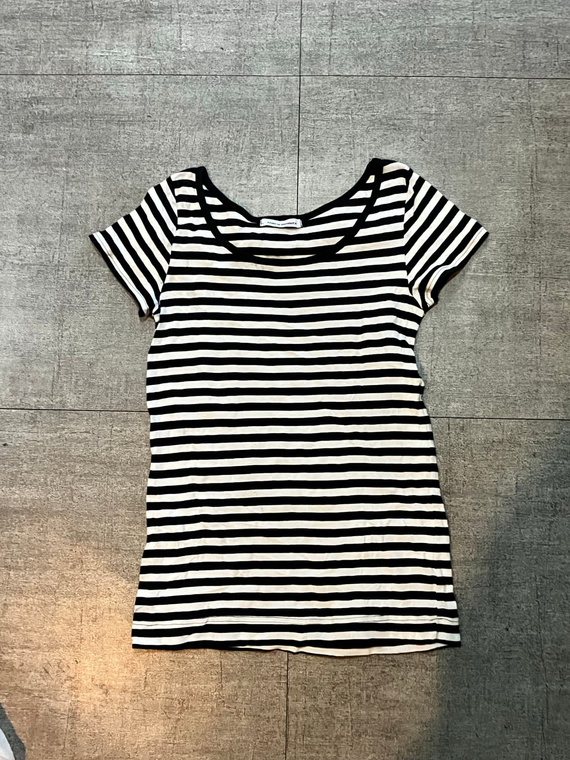 일본빈티지 Babe 핀터깔y2k 딱붙핏 스트라이프티셔츠 상품이미지1