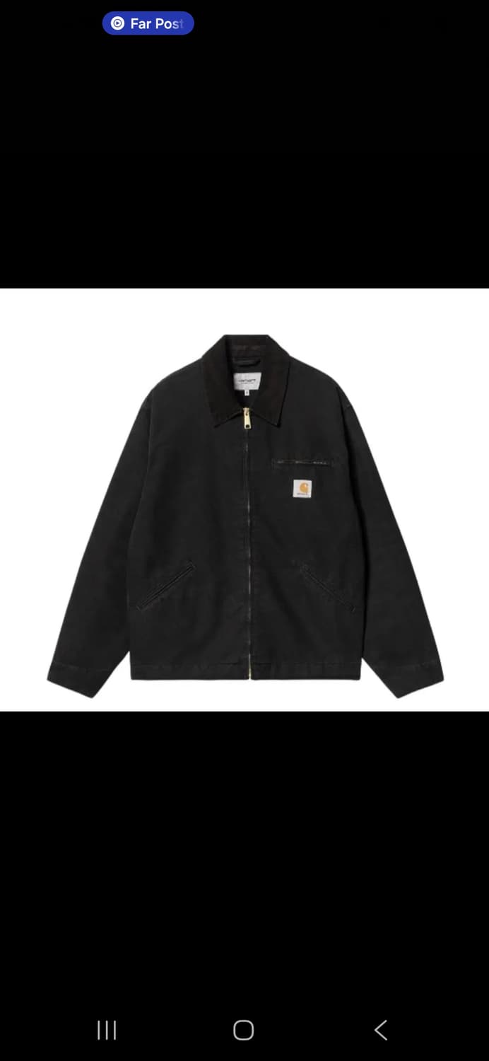 칼하트 윕 디트로이트 자켓 블랙/블랙 헤비 스톤 워시 상품이미지1