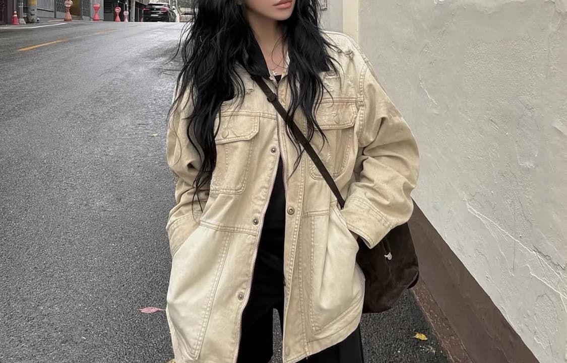 더오유 VINTAGE BRUSH-WASH WORK JACKET (택포) 상품이미지1