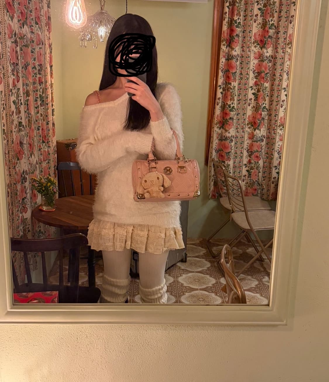 히메갸루/리즈리사깔스커트/앙고라포실니트/달천깔세트 상품이미지1