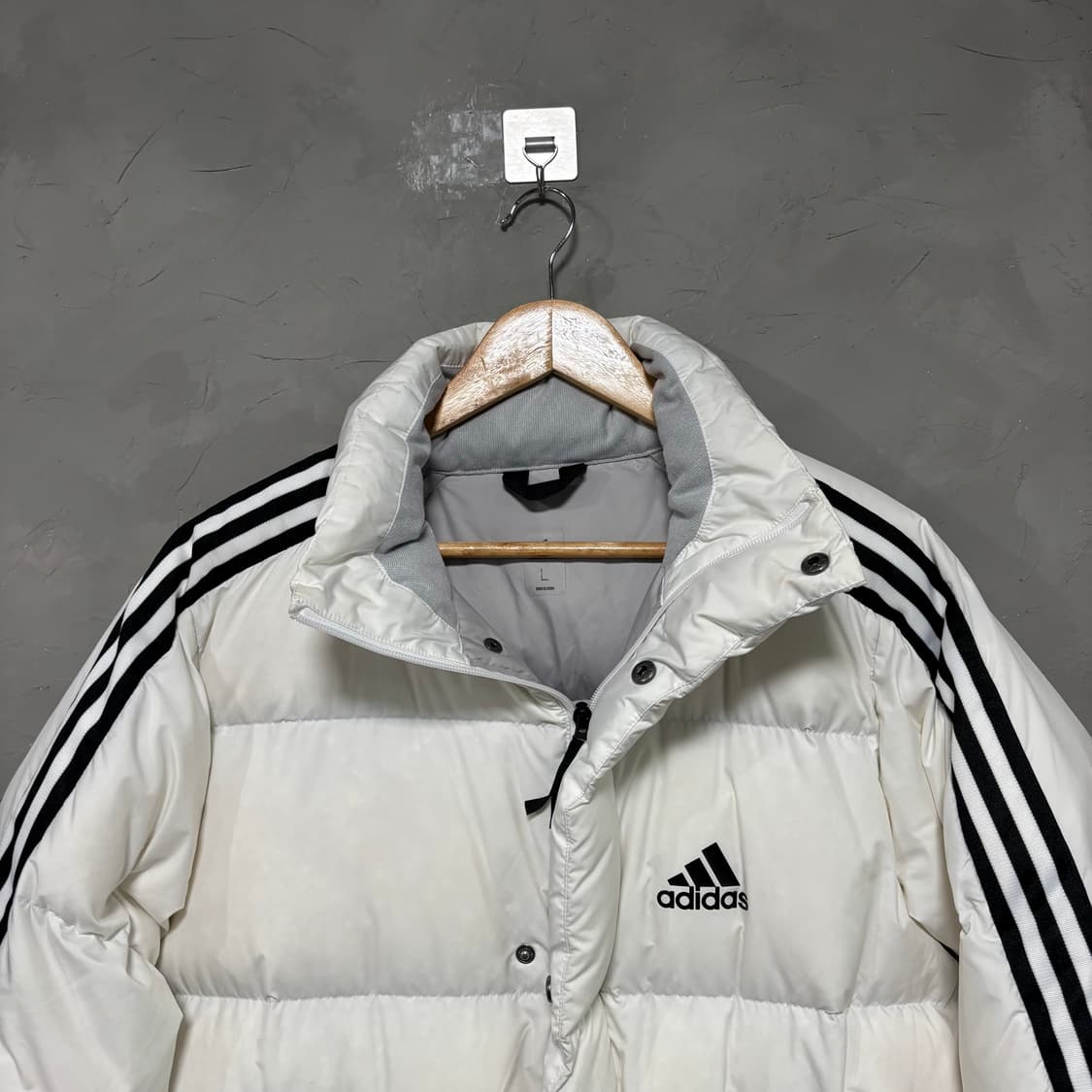 아디다스 삼선 덕다운 롱패딩 화이트 상품이미지2